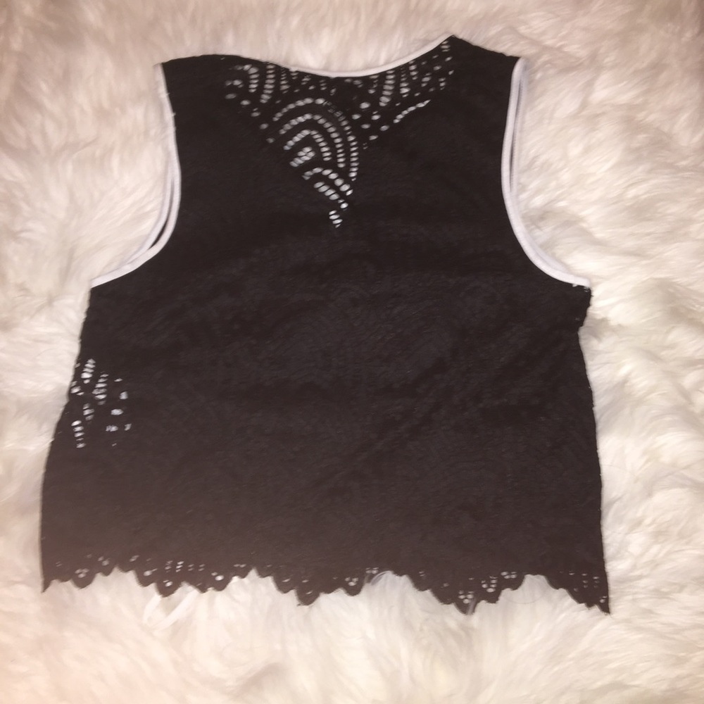 Forever 21 Black Lace Sleeveless Top, S - Picture 4 of 6